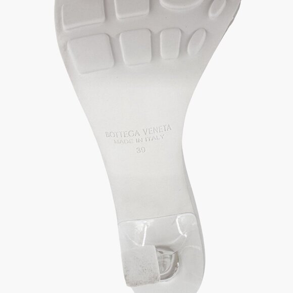 Bottega Veneta Stretch Mule Sandals Size 39 US 9 White Glass Clear Rubber Heels - Picture 14 of 15